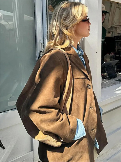 María™ | Gabardina Oversize de Lujo en Imitación de Cuero