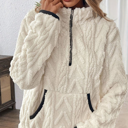 Claudia™ | Sudadera de media cremallera con bolsillo acolchado