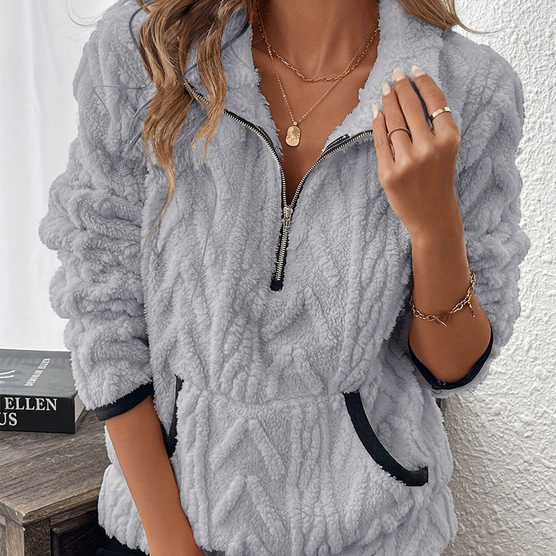 Claudia™ | Sudadera de media cremallera con bolsillo acolchado