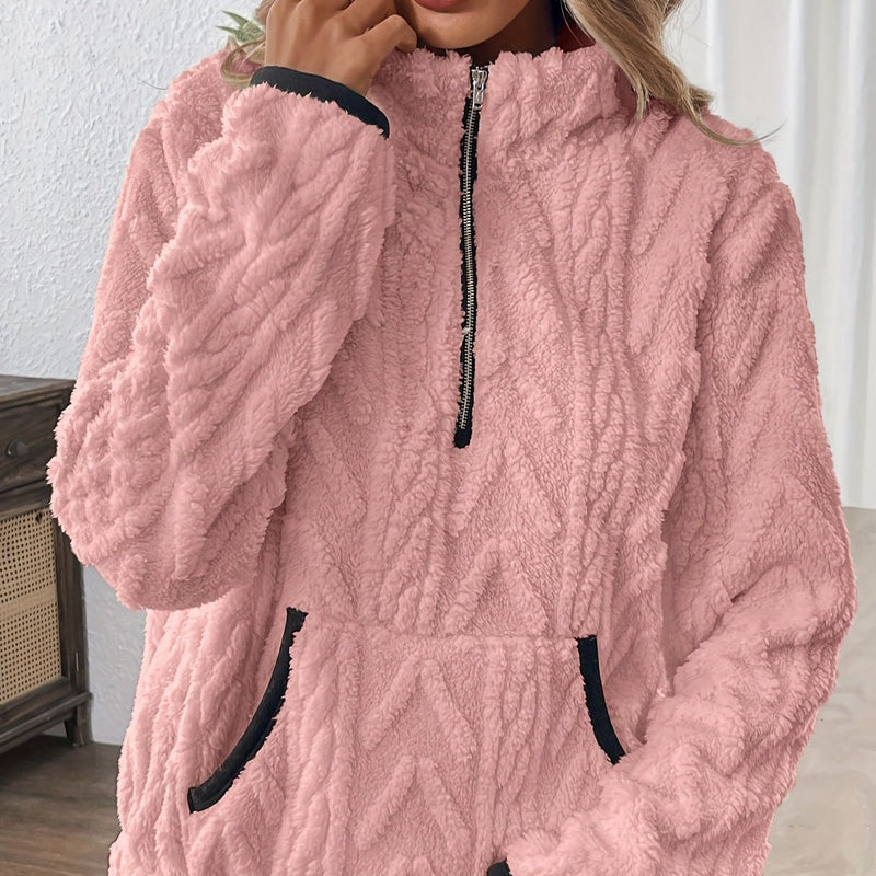 Claudia™ | Sudadera de media cremallera con bolsillo acolchado
